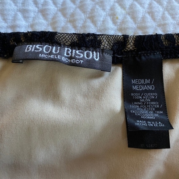 Bisou Bisou Michele Bohbot Lace Overlay Midi Pencil Skirt size medium - Picture 3 of 3